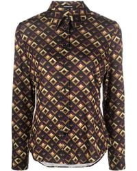 Barbara Bui - Geometric-Print Long-Sleeve Shirt - Lyst