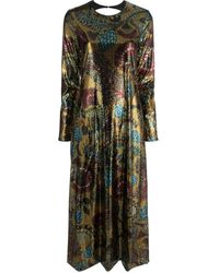 La DoubleJ - Abito Swank A Fiori Con Paillettes - Lyst