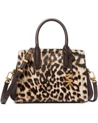 Michael Kors - Small Laila Calfskin Satchel With Leopard Print - Lyst