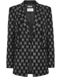 Philipp Plein - Wollen Blazer Verfraaid Met Monogram - Lyst