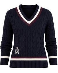 Ralph Lauren - Cable-Knit V-Neck Sweater - Lyst