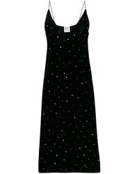 Forte Forte Glitter Velvet V-neck Slip Dress - Black