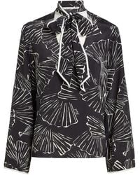 KARL LAGERFELD - Graphic-Print Blouse - Lyst