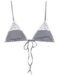 Frankie's Bikinis - Elena Gingham Lace-Trim Bikini Top - Lyst