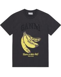 Ganni - T-shirt With Colorful Print, - Lyst