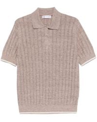 Brunello Cucinelli - Poloshirt Aus Geripptem Strick - Lyst