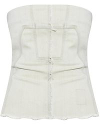 Rick Owens - Top A Fascia Con Orlo A Taglio Vivo - Lyst