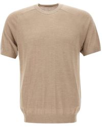 Kangra - T-Shirt En Maille Fine À Manches Courtes Et Épaules Selle - Lyst