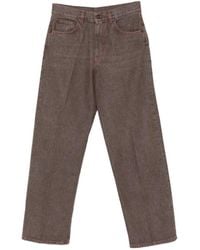 6397 - Contrast-Stitch Straight-Leg Jeans - Lyst
