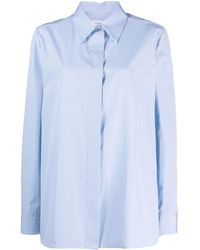 Jil Sander - Concealed-fastening Striped Cotton Shirt - Lyst