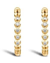 Pragnell - 18Kt Bohemia Diamond Large Hoop Earrings - Lyst