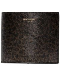 Saint Laurent - Paris East/West Leopard-Print Leather Wallet - Lyst