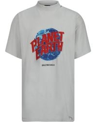 Balenciaga Planet Earth Double-Sleeve T-Shirt | Lyst
