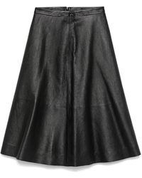 Balenciaga - Jupe En Cuir À Coupe Mi-Longue - Lyst
