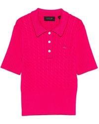 Lacoste - Cable-Knit Polo Top - Lyst