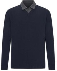 Roberto Collina - Katoenen-Piqué Poloshirt Met Contrasterende Kraag - Lyst