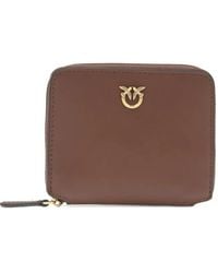 Pinko - Square Leather Zip-Around Purse - Lyst