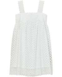 Tory Burch - Broderie-anglaise Cotton Minidress - Lyst