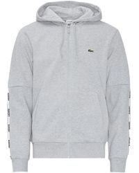 Lacoste - Fleece Hoodie Met Rits - Lyst