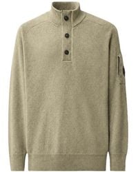 C.P. Company - Lambswool Half-Button Lens Sweater - Lyst