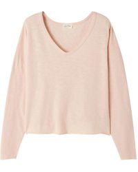American Vintage - Sonoma T-Shirt Met Lange Mouwen En V-Hals - Lyst