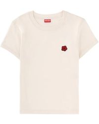 KENZO - Floral-Emboridered T-Shirt - Lyst