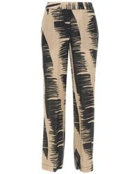 Kaos - Brushstroke Print Straight Trousers - Lyst