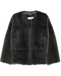 Manzoni 24 - Collarless Flap-Pocket Fur Jacket - Lyst