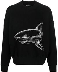 Palm Angels - Split Shark Crewneck Sweatshirt - Lyst