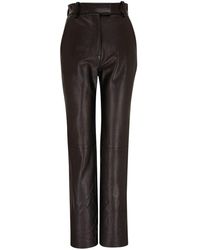 Khaite - Straight Leather Trousers - Lyst
