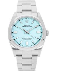 Rolex 2022 Ongedragen Oyster Perpetual Horloge - Blauw