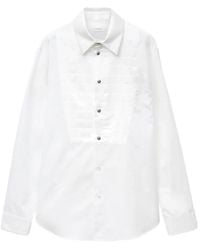 Versace - Cotton Poplin & Silk Satin Regular Shirt - Lyst