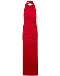 ANDAMANE - Ruched Halter-Neck Maxi Dress - Lyst