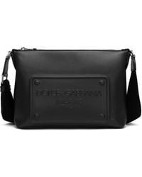 Dolce & Gabbana - Bolso messenger con logo en relieve - Lyst
