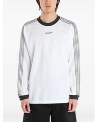 adidas - T-Shirt Met Gestreept Detail En Lange Mouwen - Lyst
