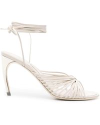 Ferragamo - 85mm Caged Leather Sandals - Lyst