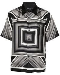 Dolce & Gabbana - Seidenhemd mit geometrischem Print - Lyst