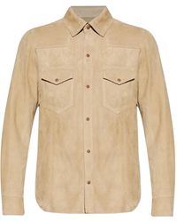 Eleventy - Flap-Pocket Suede Shirt - Lyst