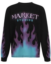 Market - Logo-Print Waffle-Knit T-Shirt - Lyst