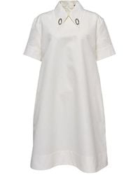 Jil Sander - Collar-Detail Short-Sleeve Dress - Lyst