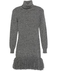 ELY ELY - Roll-Neck Fringed Mini Dress - Lyst