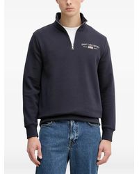 GANT - Logo-Embroidered Quarter-Zip Sweater - Lyst