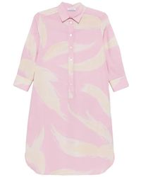 ROSSO35 - Printed Midi Shirt Dress - Lyst