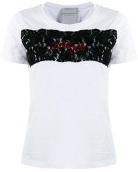 Philosophy Di Lorenzo Serafini - Logo Embroidered Lace T-Shirt - Lyst