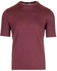Al Duca d'Aosta - Crew-Neck Linen T-Shirt - Lyst