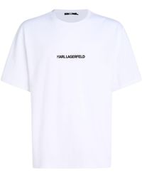 Karl Lagerfeld - T-Shirt aus Bio-Baumwolle mit Print - Lyst
