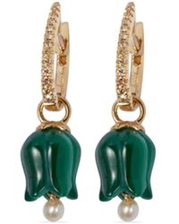 Annoushka - 18kt Yellow Gold Tulip Diamond And Malachite Drop Earrings - Lyst