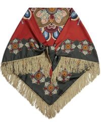 La DoubleJ - Sciarpa Con Stampa A Fiori E Frange - Lyst