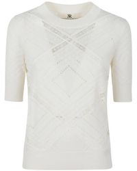 Ermanno Scervino - Short-Sleeve Round-Neck Top - Lyst