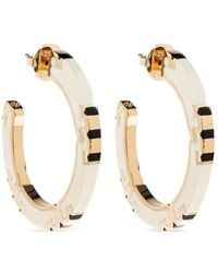 Tory Burch - Logo-Plaque Hoop Earrings - Lyst